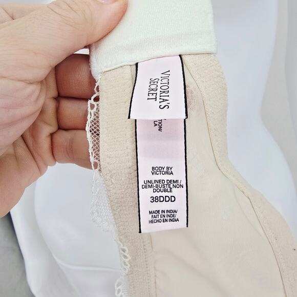 Victoria's Secret Unlined Demi Lace Bra Cream 38DDD - Picture 6 of 7